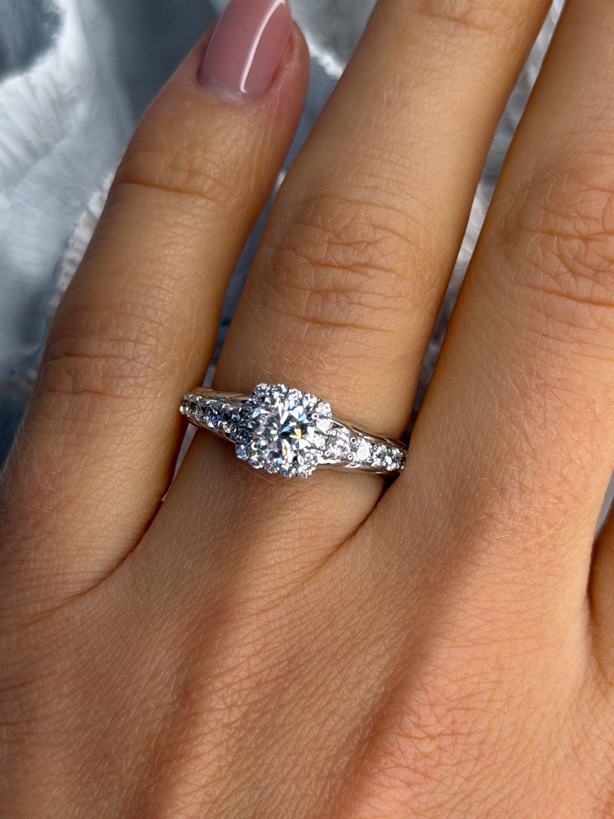 GOC 925 Sterling Silver Cz Ring Size 7