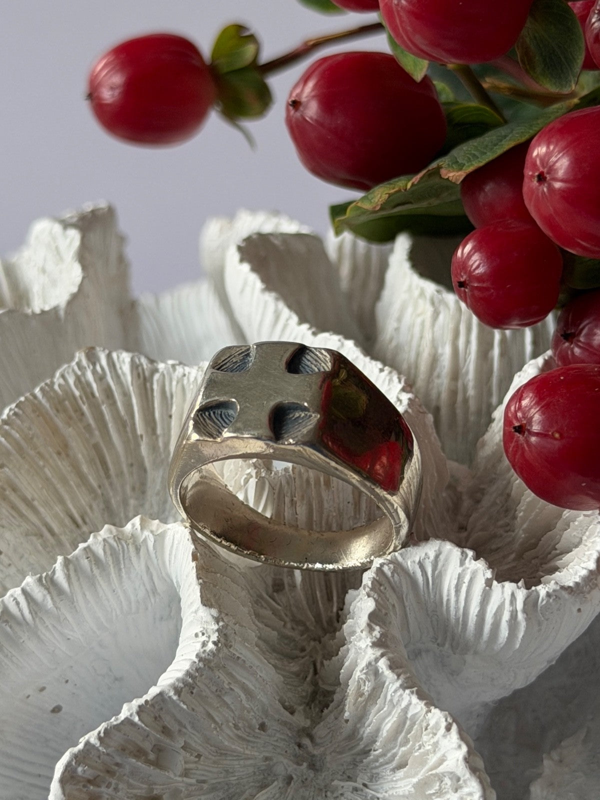 Vintage Mens 925 Sterling Silver Cross Ring Size 11