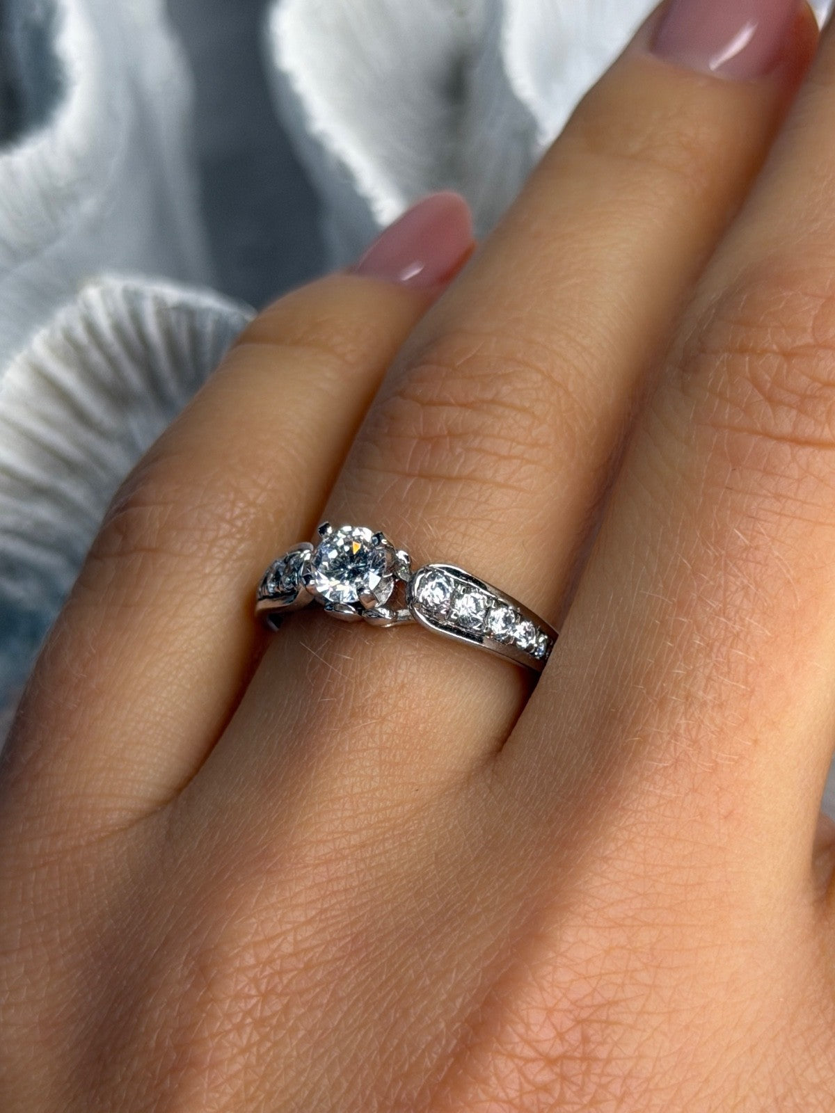 GOC 925 Sterling Silver Cz 1 ct Ring Size 7