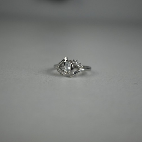 925 Sterling Silver Colorless Tourmaline (Achroite) Ring Size 6.5