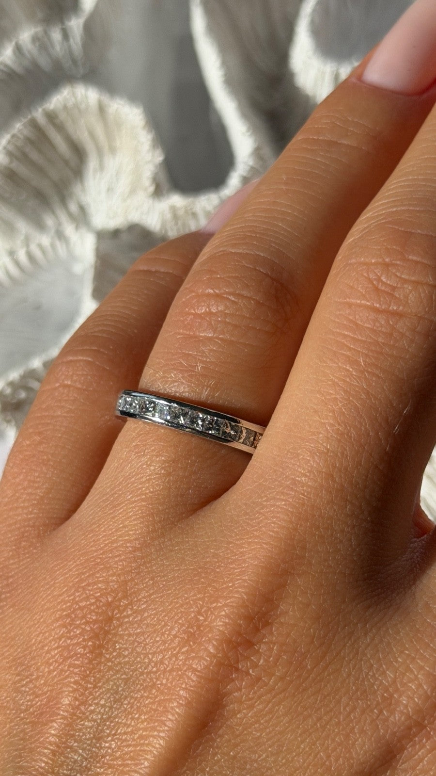Custom Platinum Diamond 1.86 ct Band Ring Size 6.5