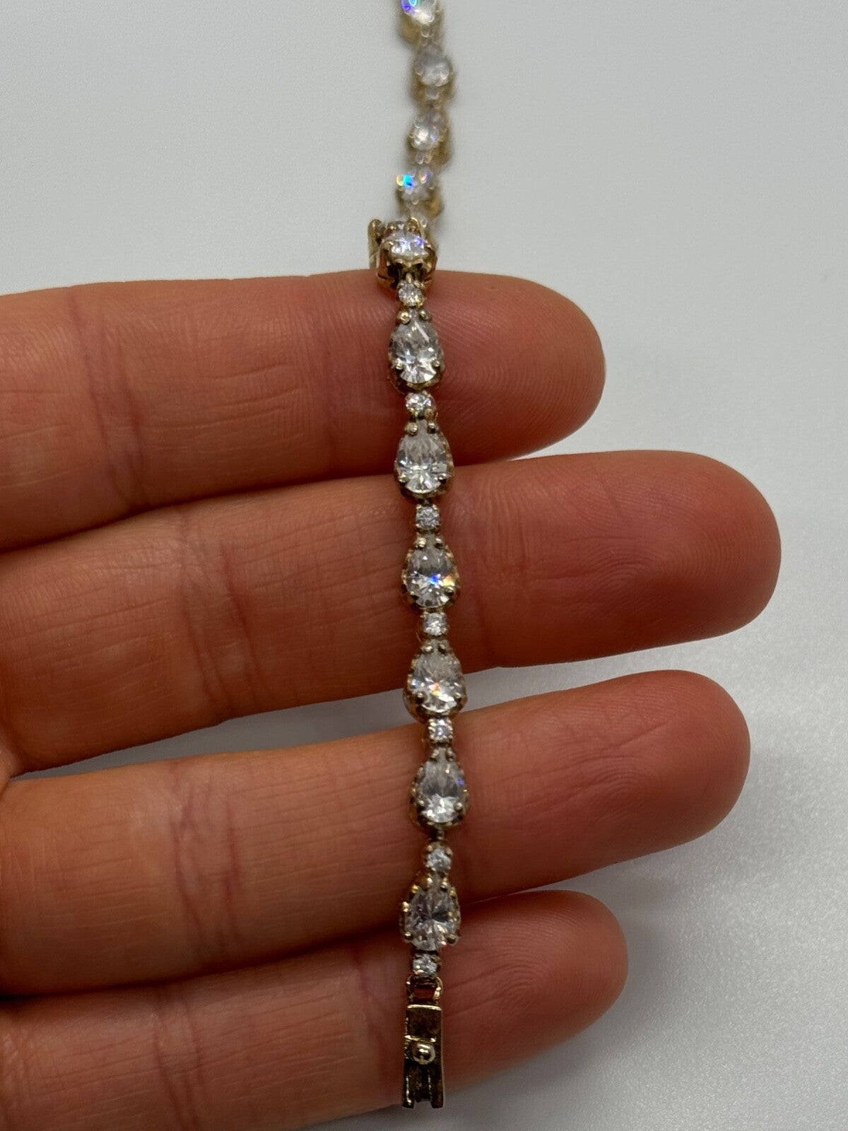 925 Sterling Silver Gold Plated CZ Bracelet