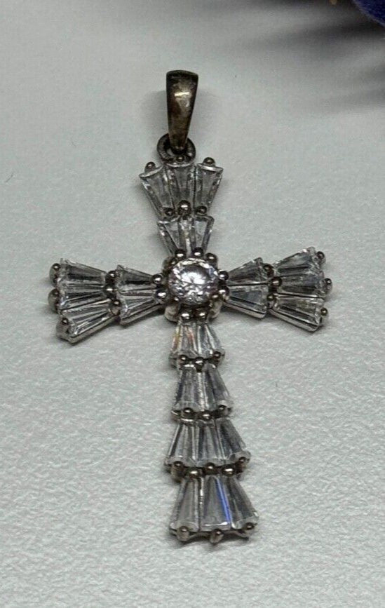 925 Sterling Silver CZ Cross