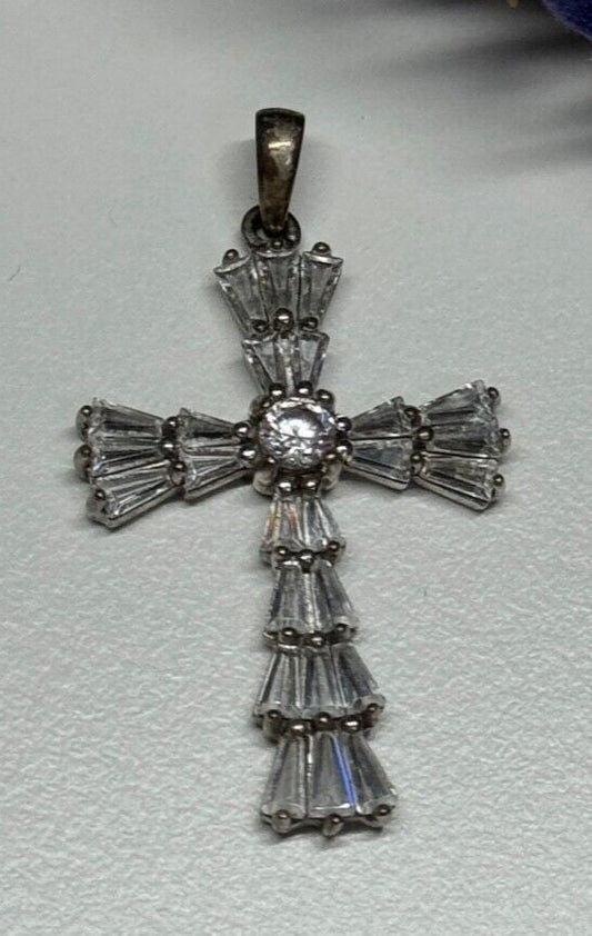 925 Sterling Silver CZ Cross