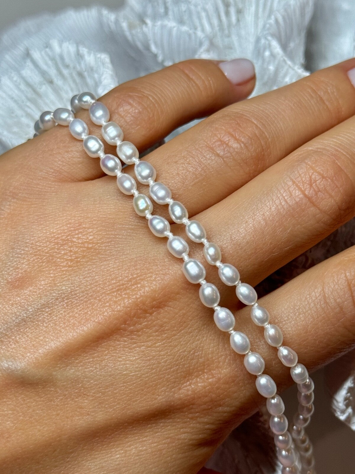14K Yellow Gold Clasp Fresh Water Pearl Necklace 18 Inch