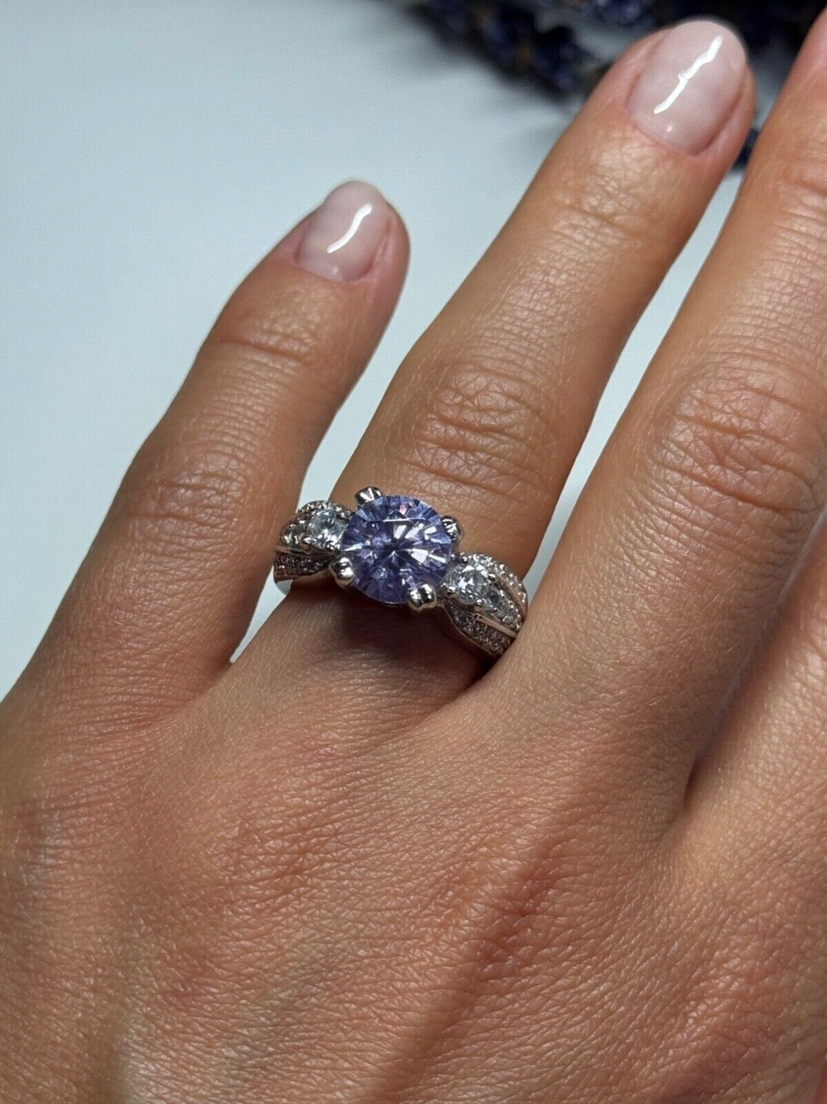 925 Sterling Silver CZ Ring Size 6