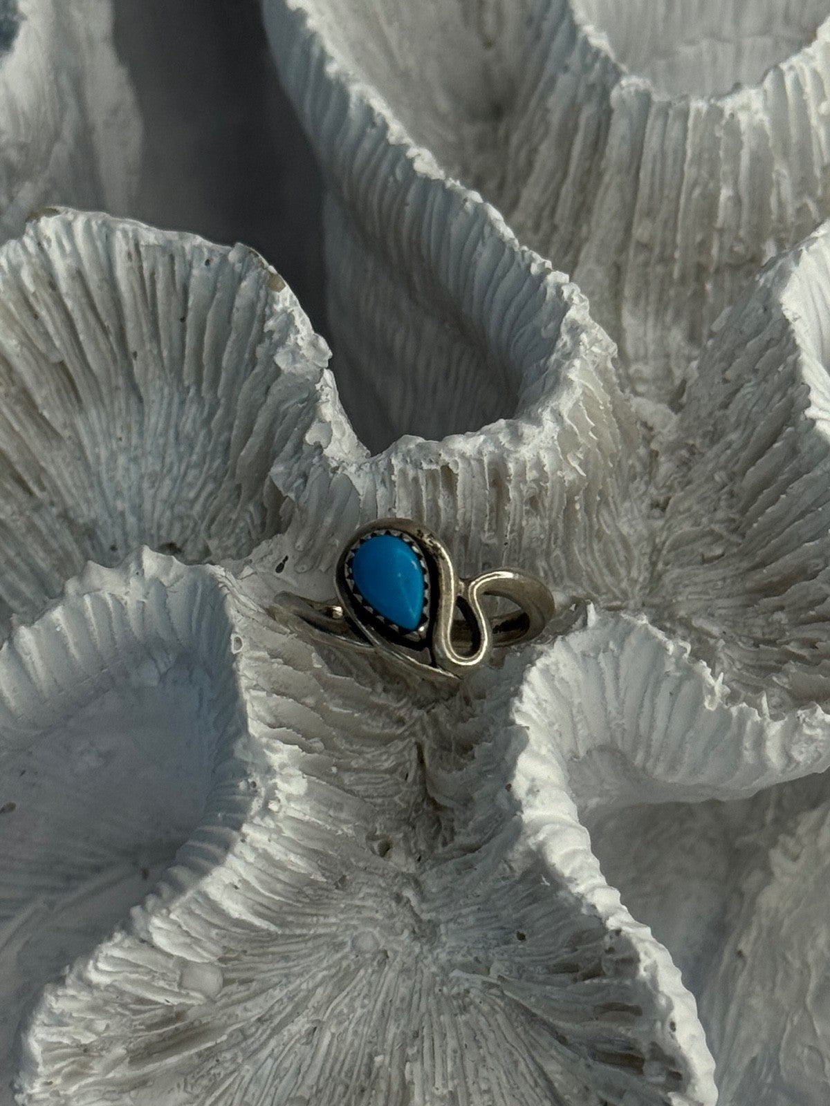 925 Sterling Silver Turquoise Ring Size 4