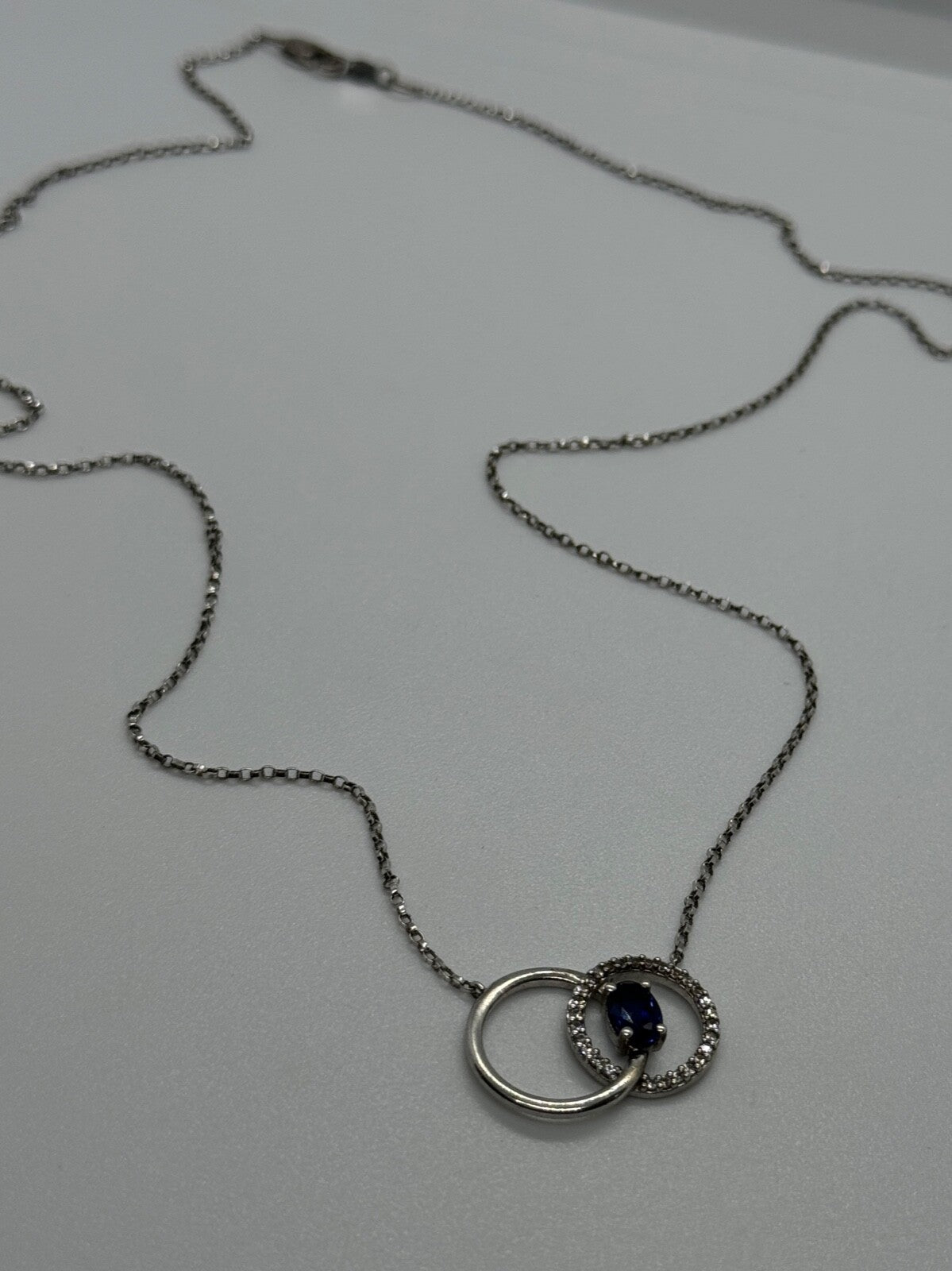 925 Sterling Silver Sapphire & Beryl Necklace