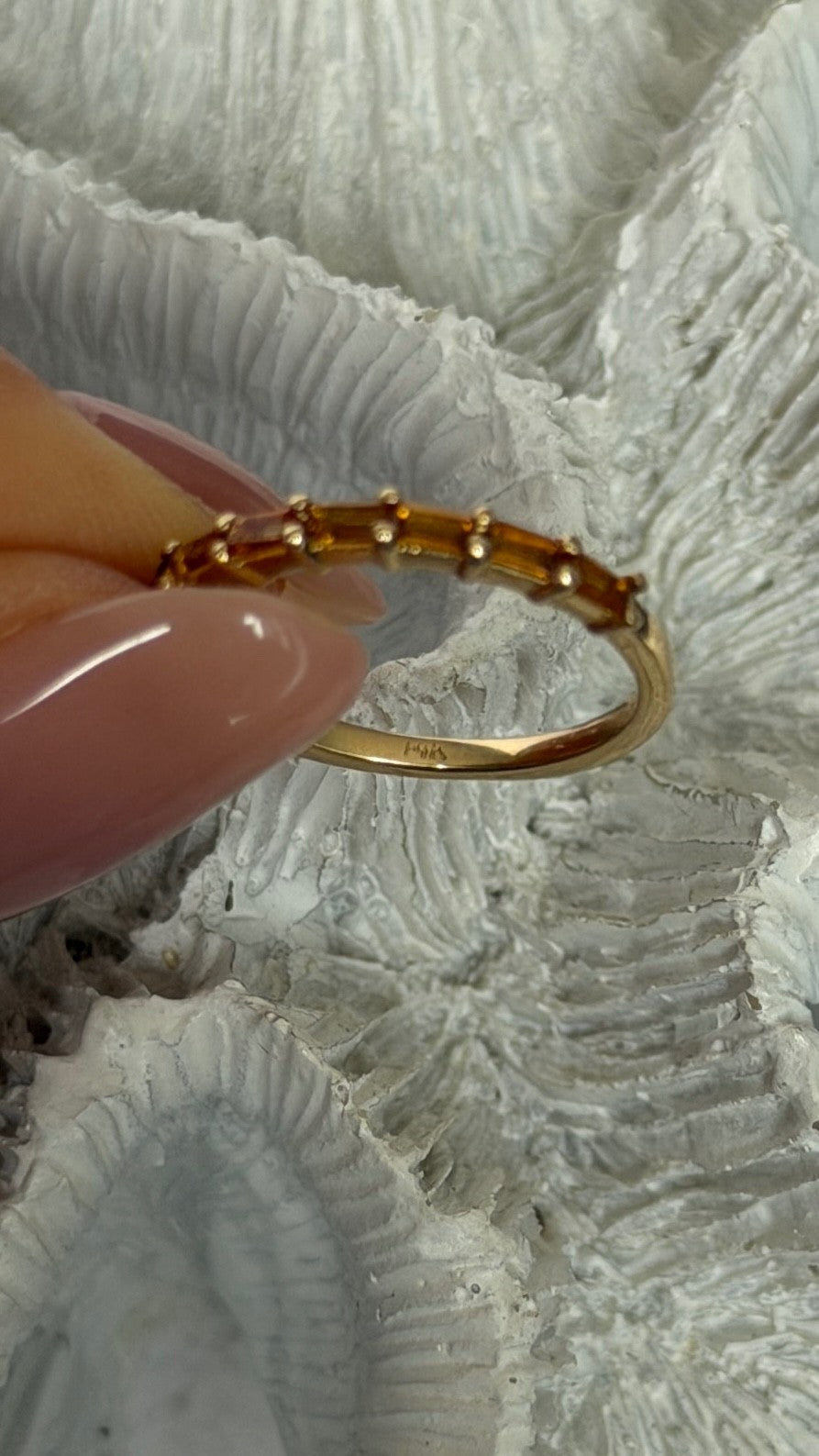 14K Yellow Gold Citrine Ring Size 5.5