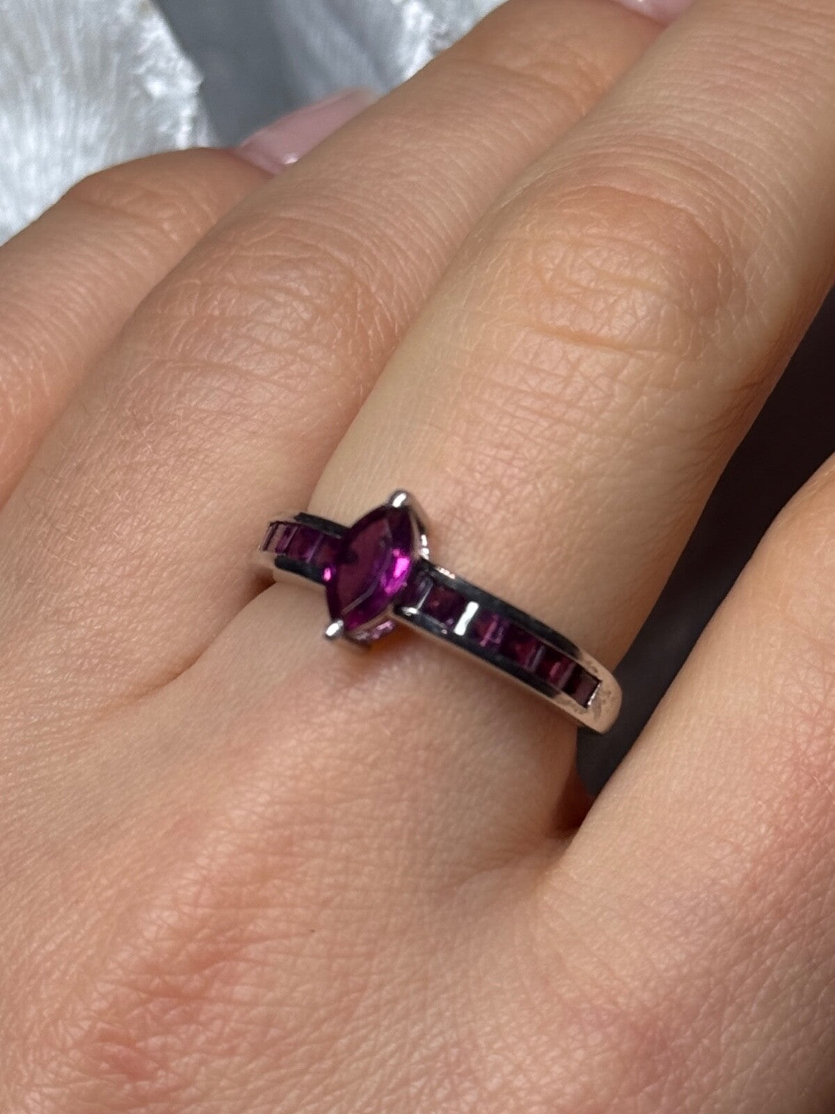 925 Sterling Silver Spinel Ring Size 7.5