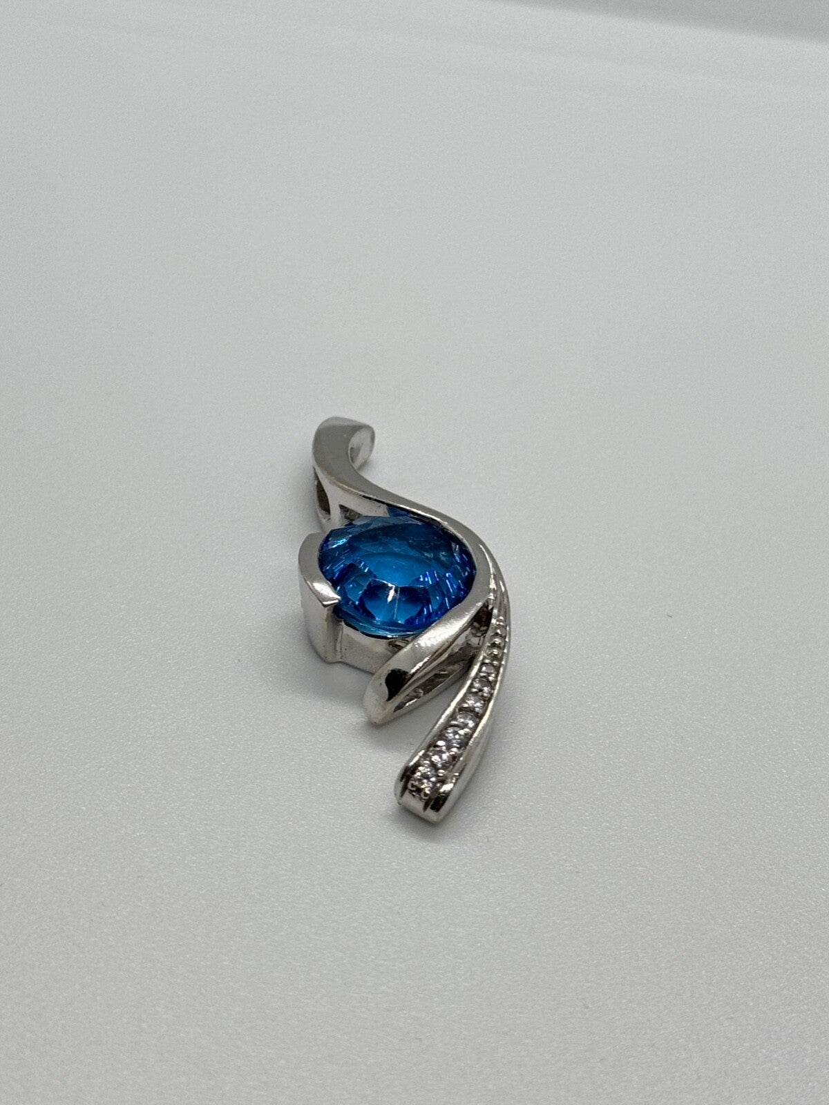 925 Sterling Silver CZ Pendant Lenght 45 mm