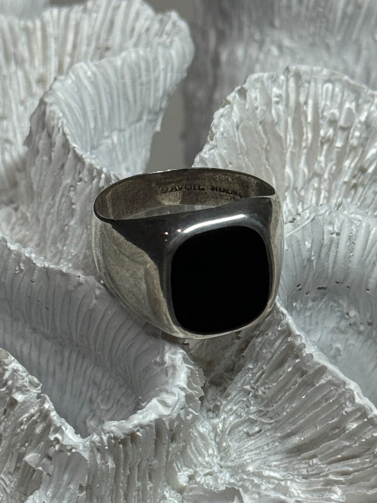 925 Sterling Silver Black Nephrite Men'S Ring Size 10.5