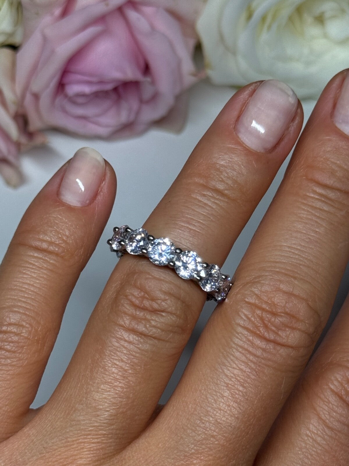 925 Sterling Silver CZ Ring Size 4