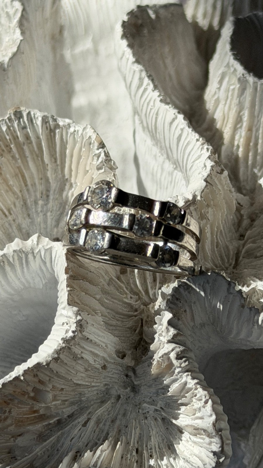 Elegant Design 925 Sterling Silver White Topaz Ring Size 8