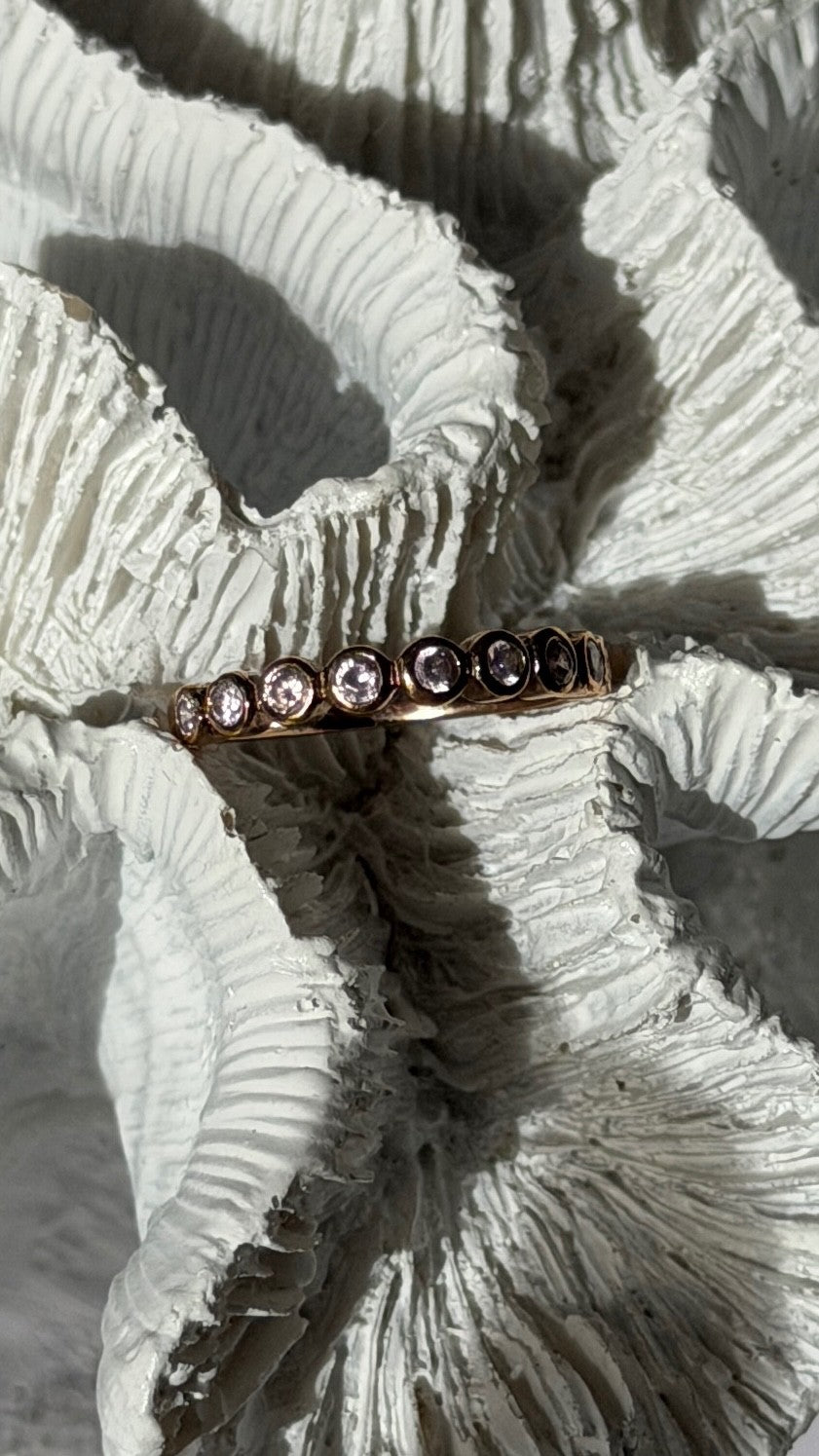 925 Sterling Silver Gold Plated Morganite Ring Size 6