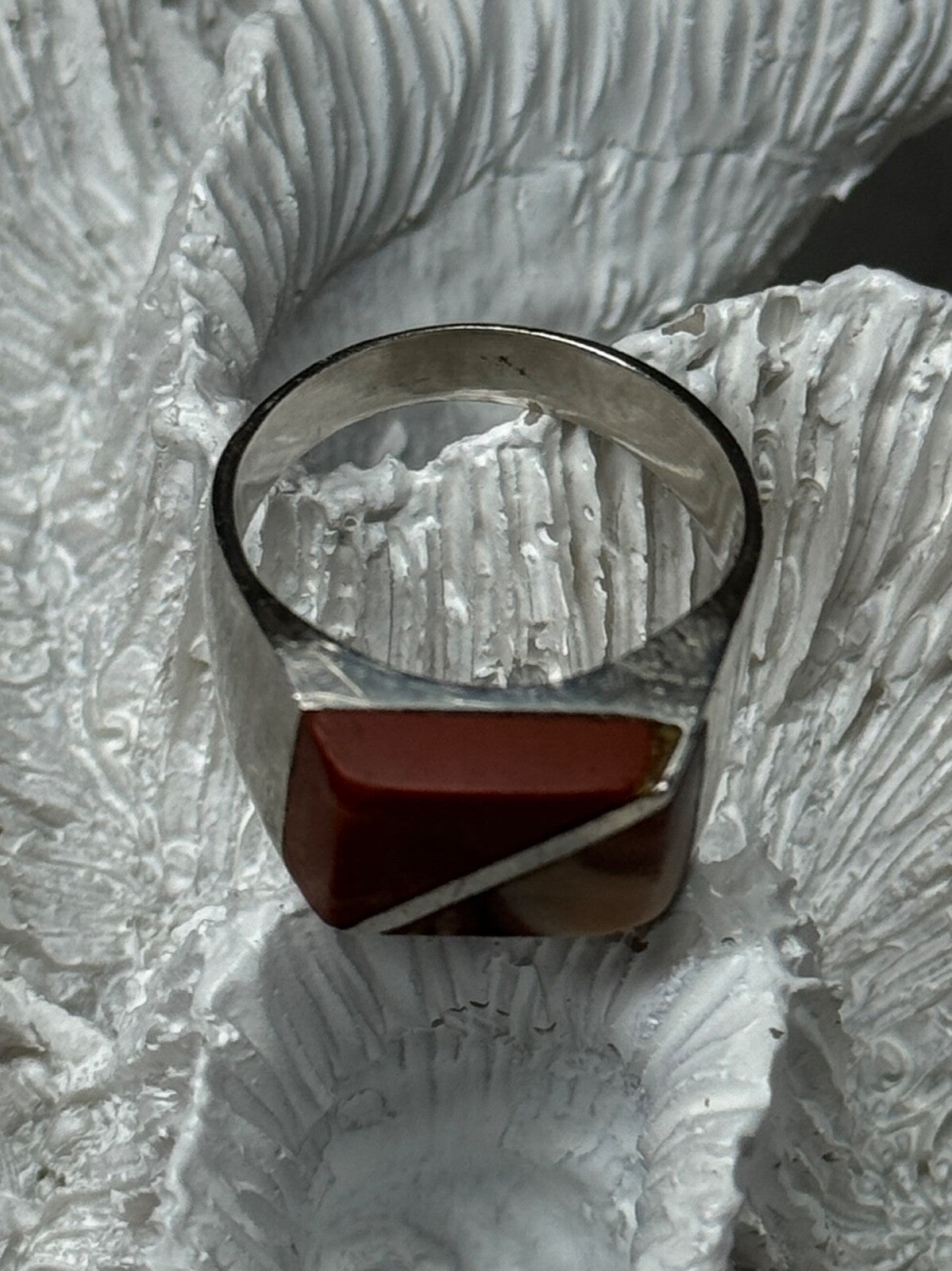 925 Sterling Silver Agate Ring Size 7