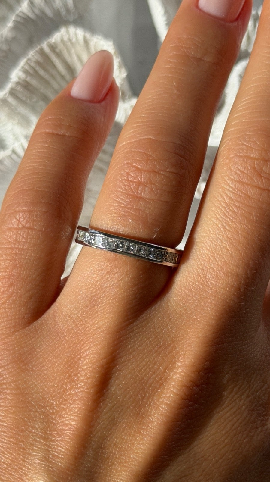 Custom Platinum Diamond 1.86 ct Band Ring Size 6.5