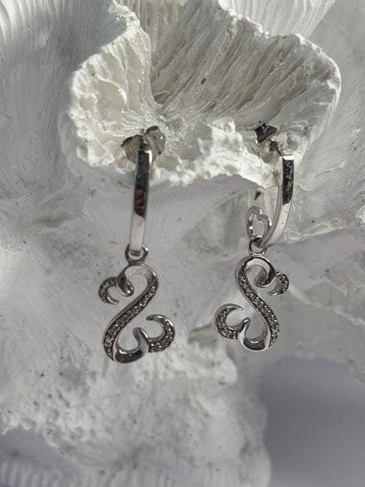 Jwbr 925 Sterling Silver Diamonds Open Heart Collection Earrings