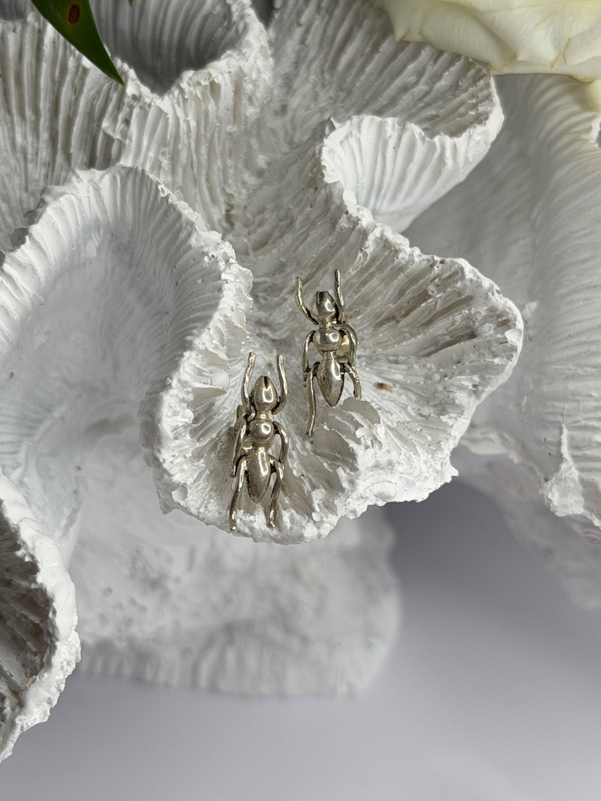 Cute Ant Bug 925 Sterling Silver Earrings