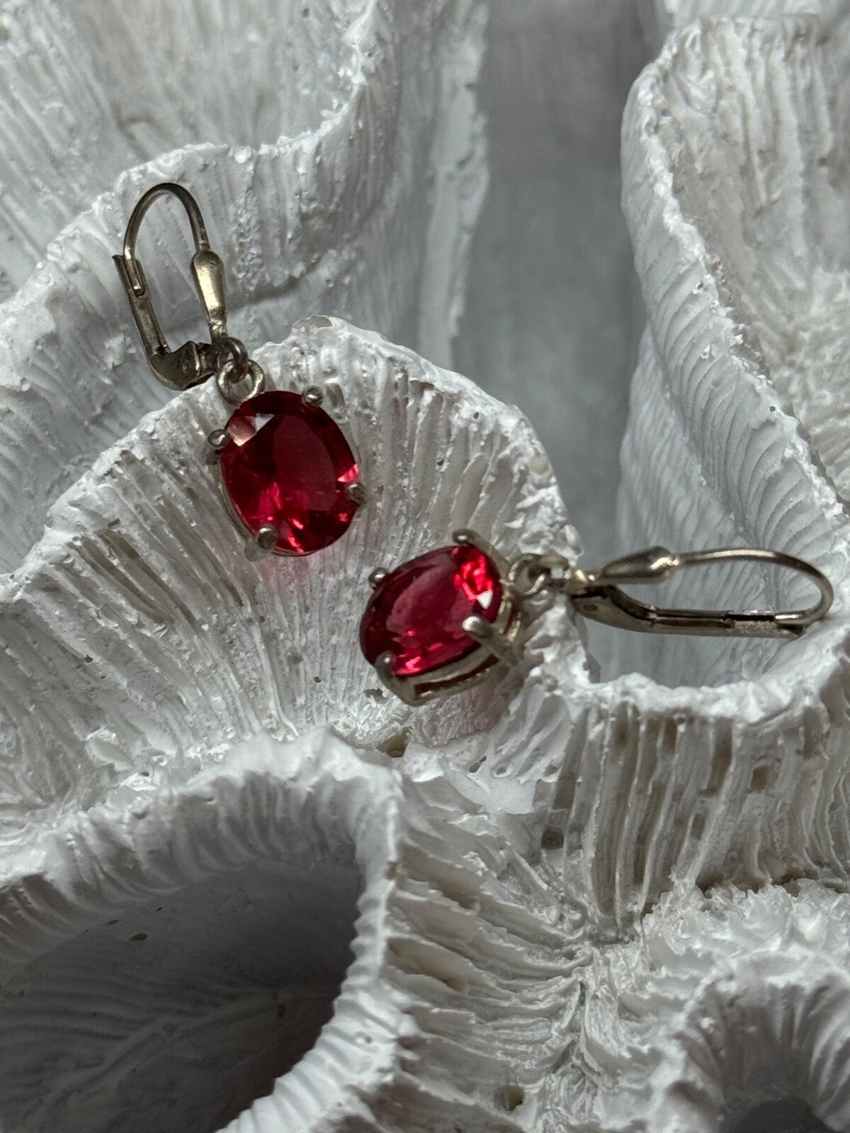 925 Sterling Silver Spinel Earrings Length 1.1 Inch