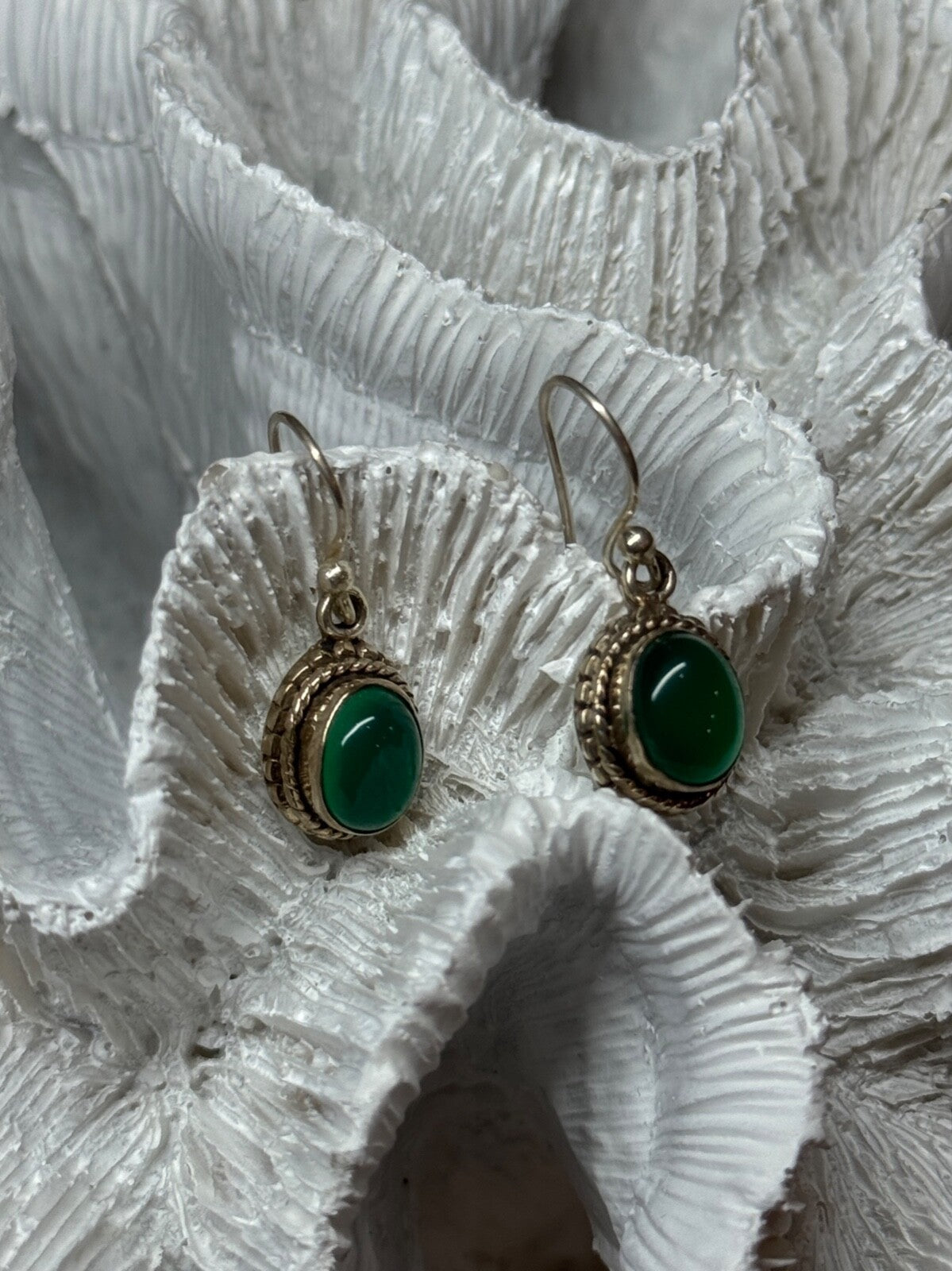 925 Sterling Silver Jadeite Earrings Length 1.1 Inch