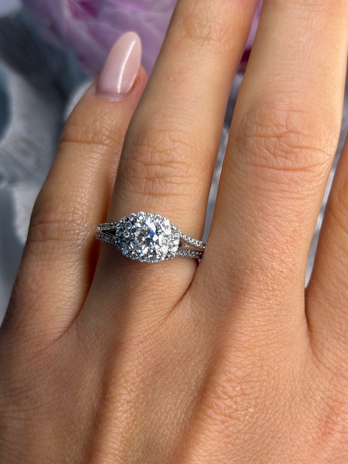 GOC 925 Sterling Silver tcw 1.34 Cz Ring Size 7