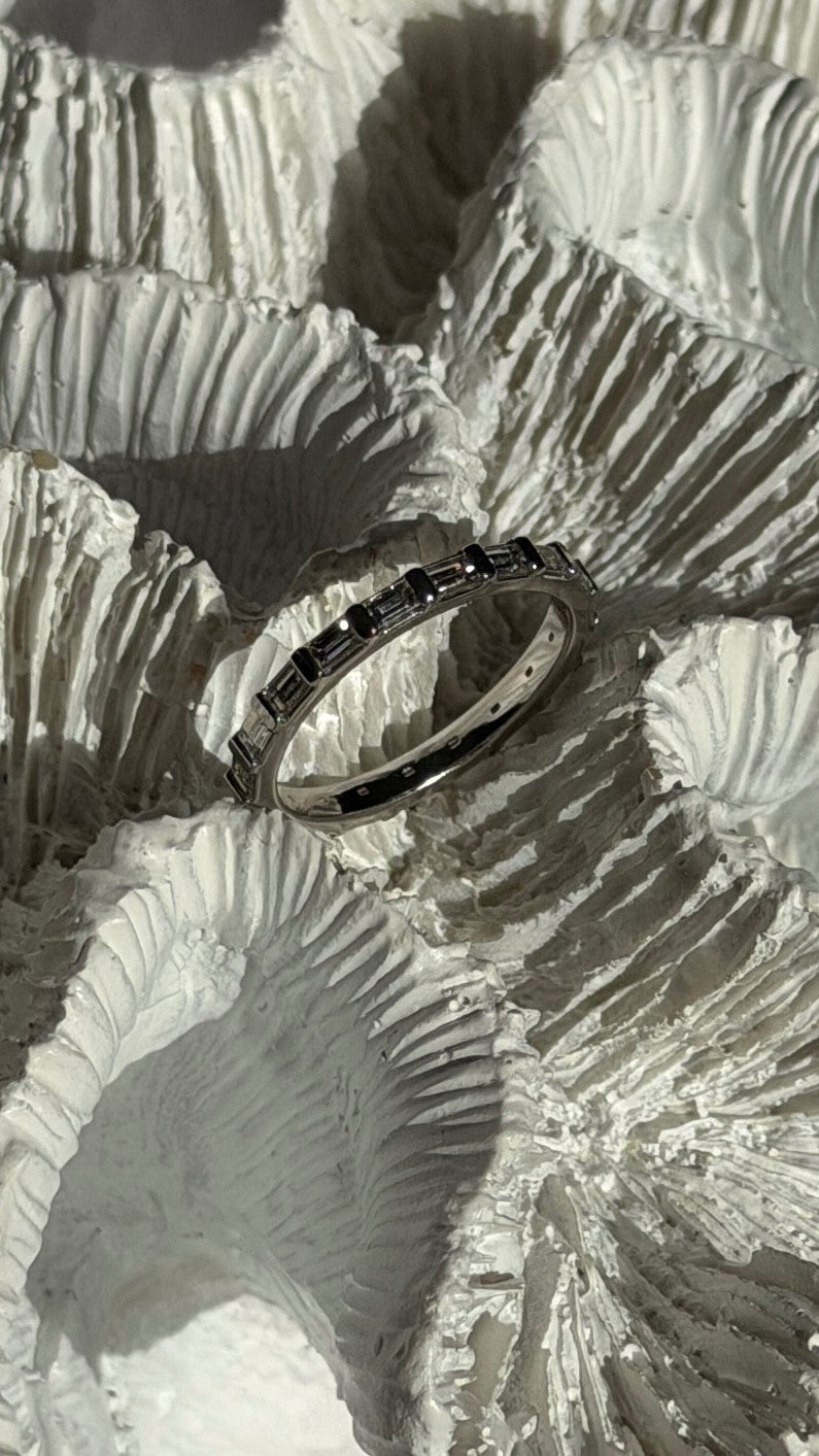 Custom 14K White Gold Diamond 0.92 ct Ring Size 6.5