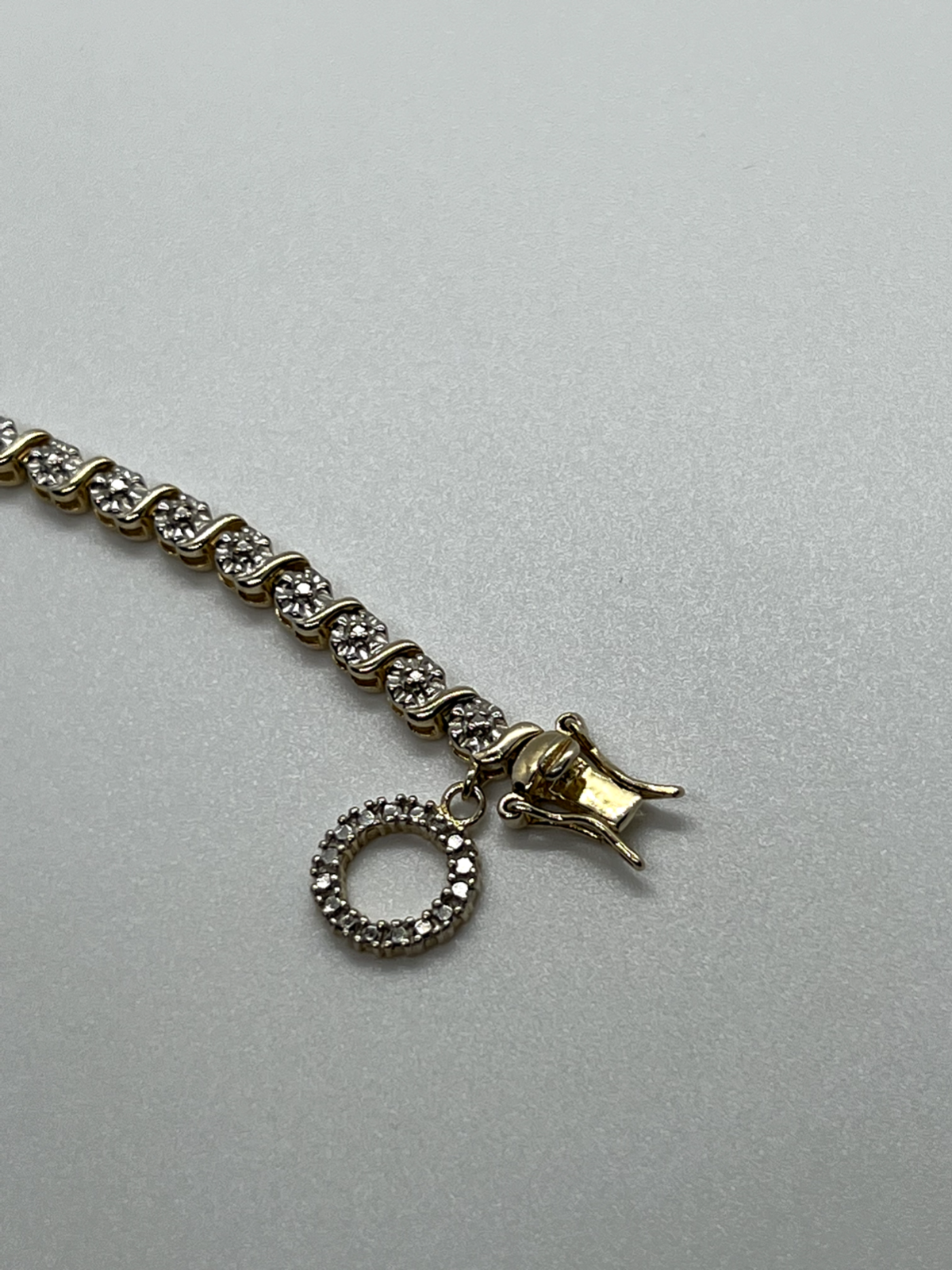 925 Sterling Silver Gold Plated Charm Bracelet