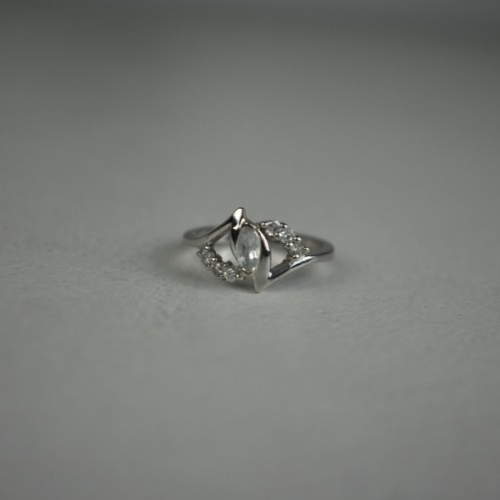 925 Sterling Silver Colorless Tourmaline (Achroite) Ring Size 6.5