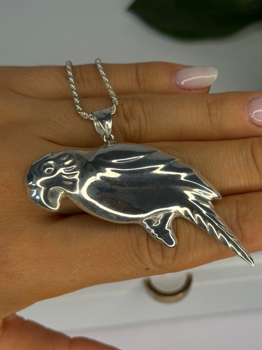 925 Sterling Silver Bird Necklace Length 20 Inch