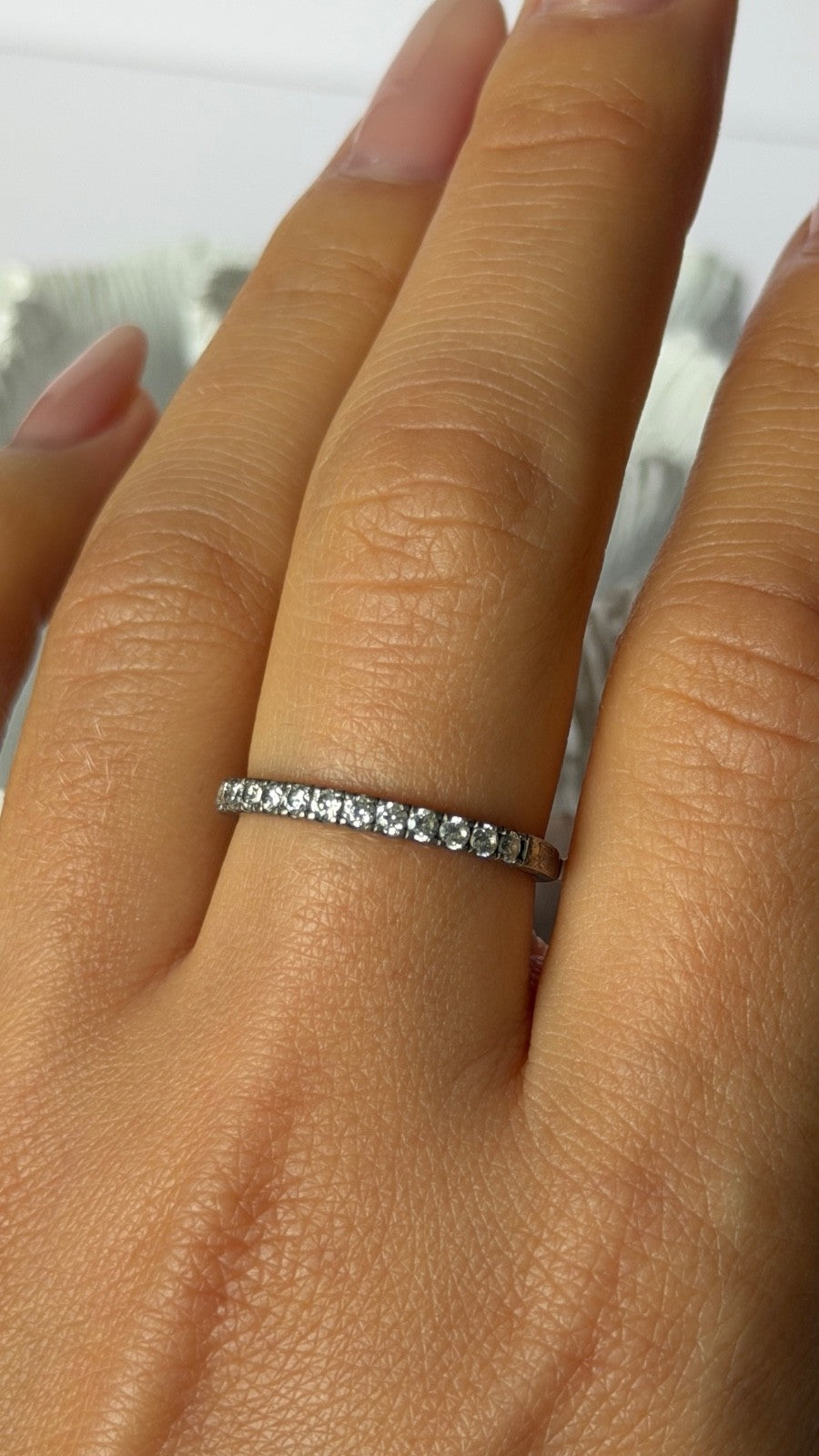 925 Sterling Silver Cz Ring Size 8