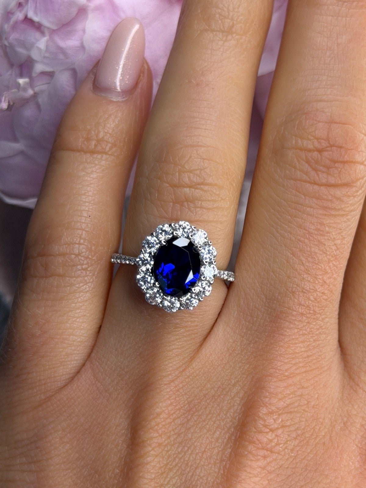 925 Sterling Silver Crystals Swarovski Ring Size 6