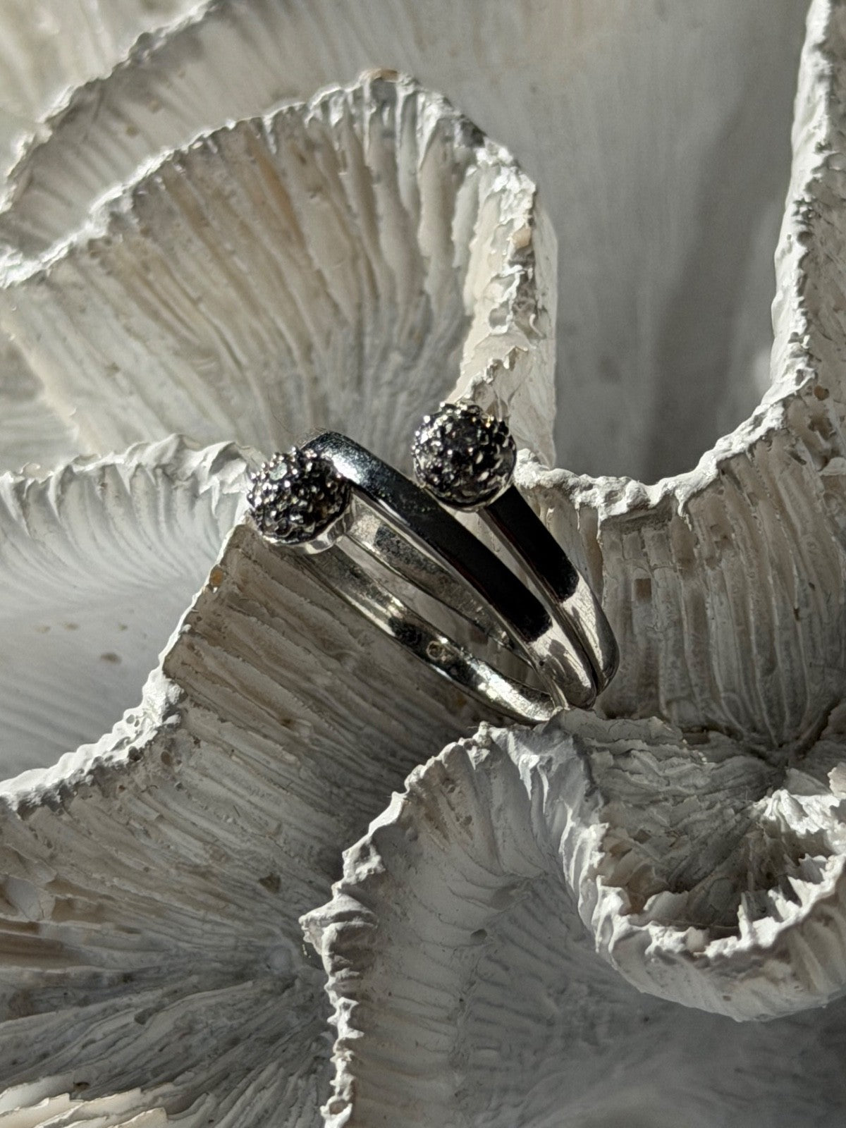 925 Sterling Silver White Topaz Ring Size 9