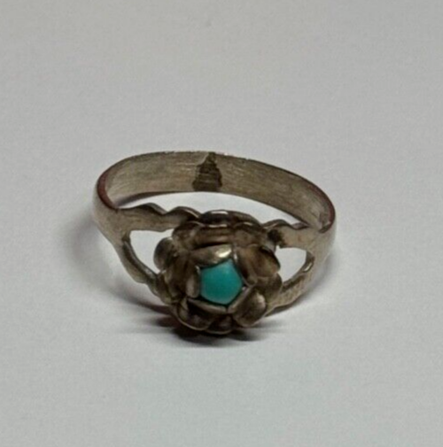 925 STERLING SILVER TURQUOISE RING SIZE 6