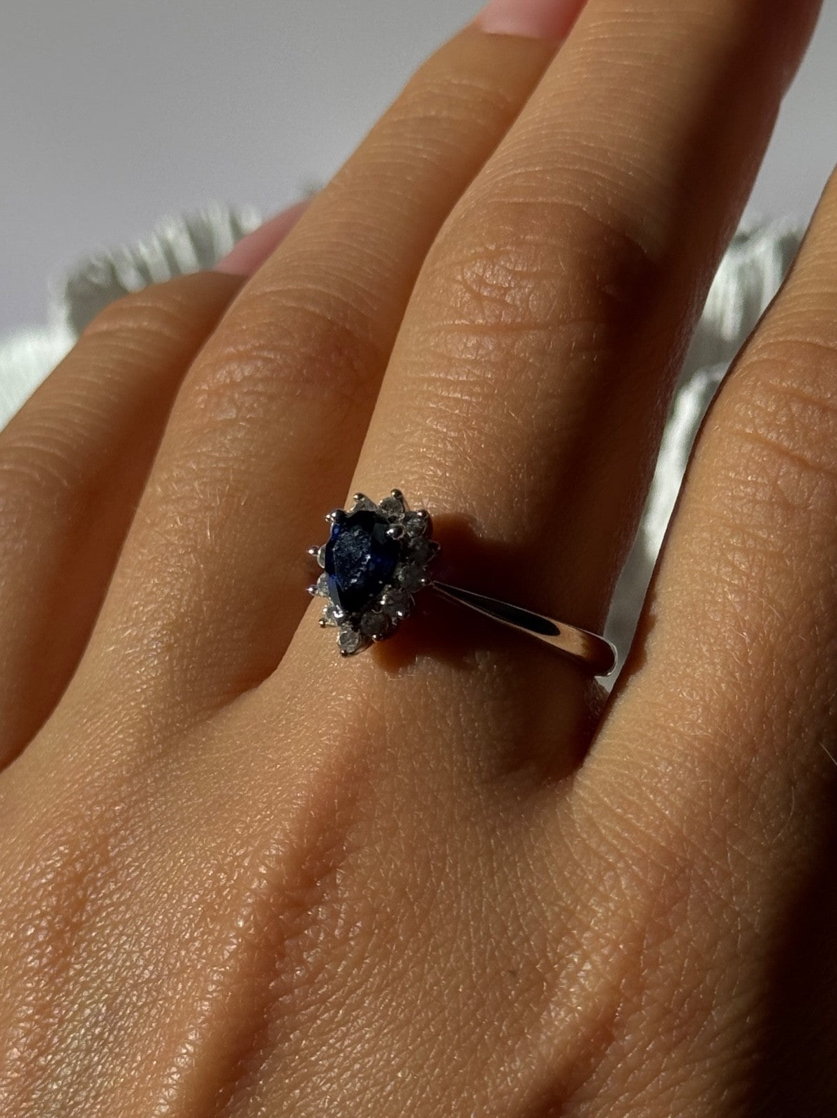 925 Sterling Silver Sapphire & Beryl Ring Size 9