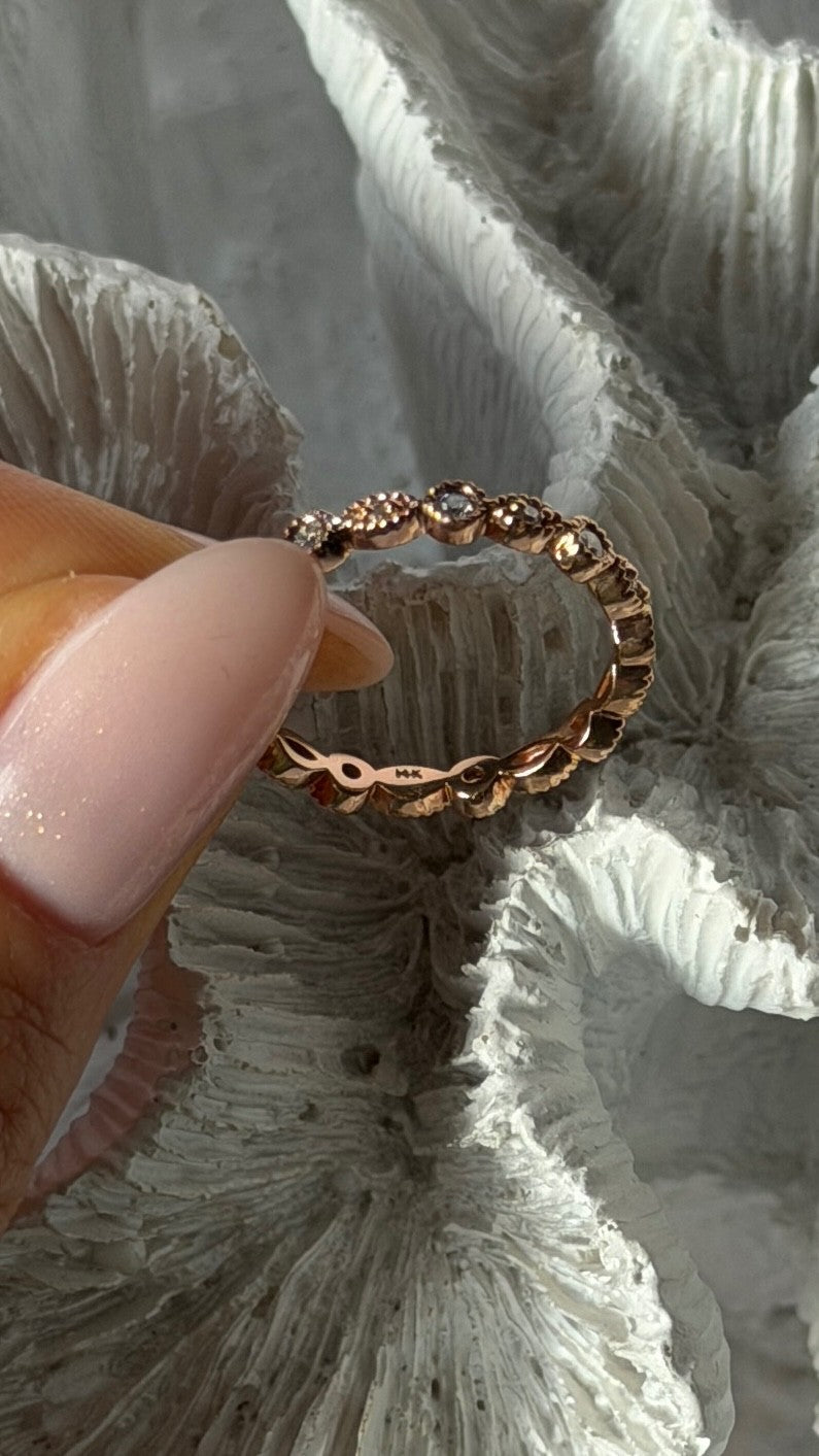 Beautiful 14K Rose Gold Diamond 0.54 ct Ring Size 7