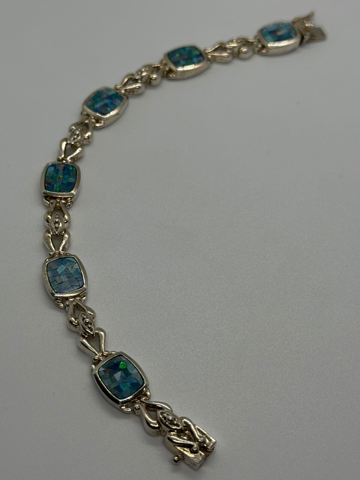 925 Sterling Silver Opal Bracelet