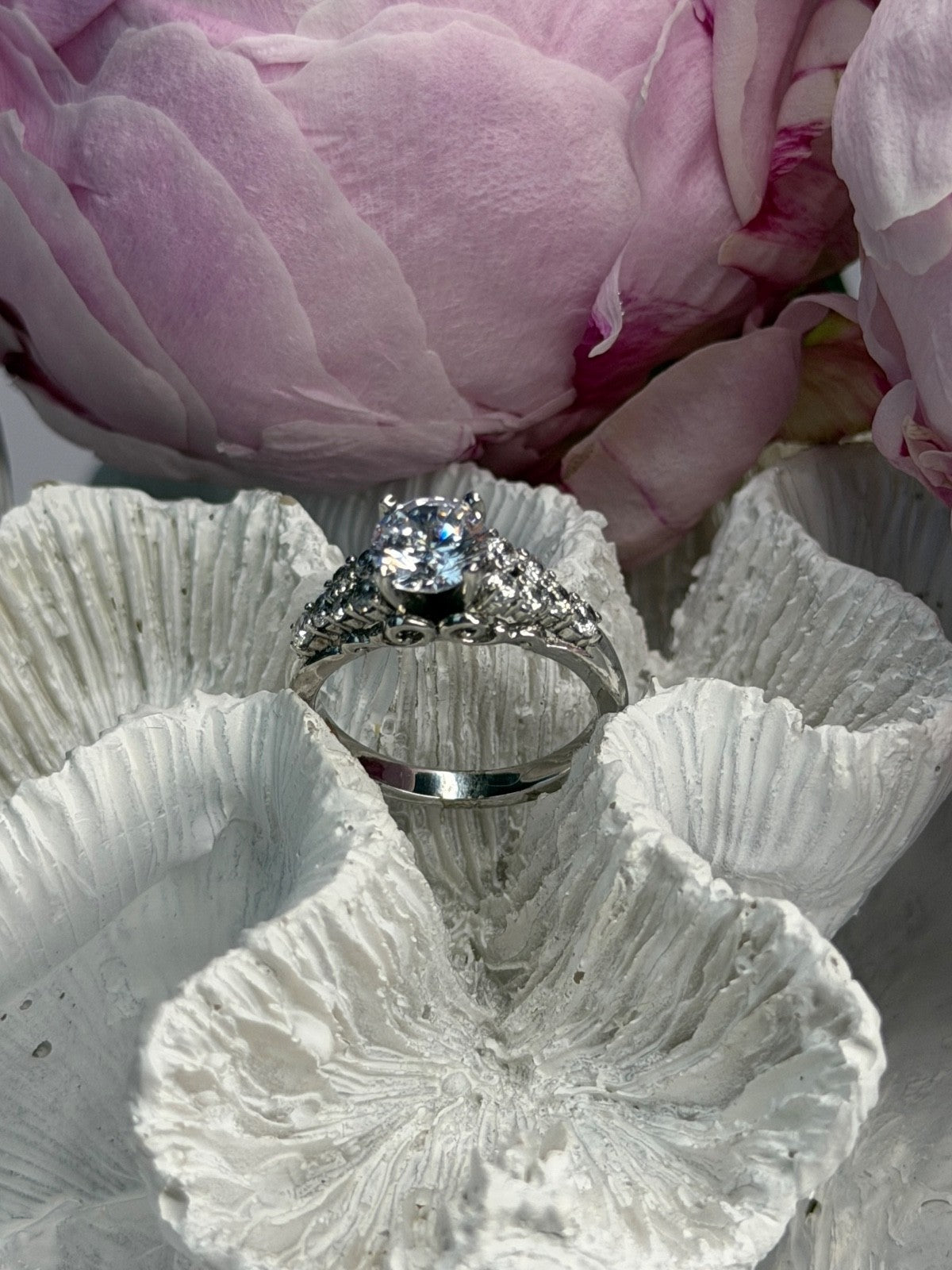 GOC 925 Sterling Silver tcw 1.80 Cz Ring Size 7