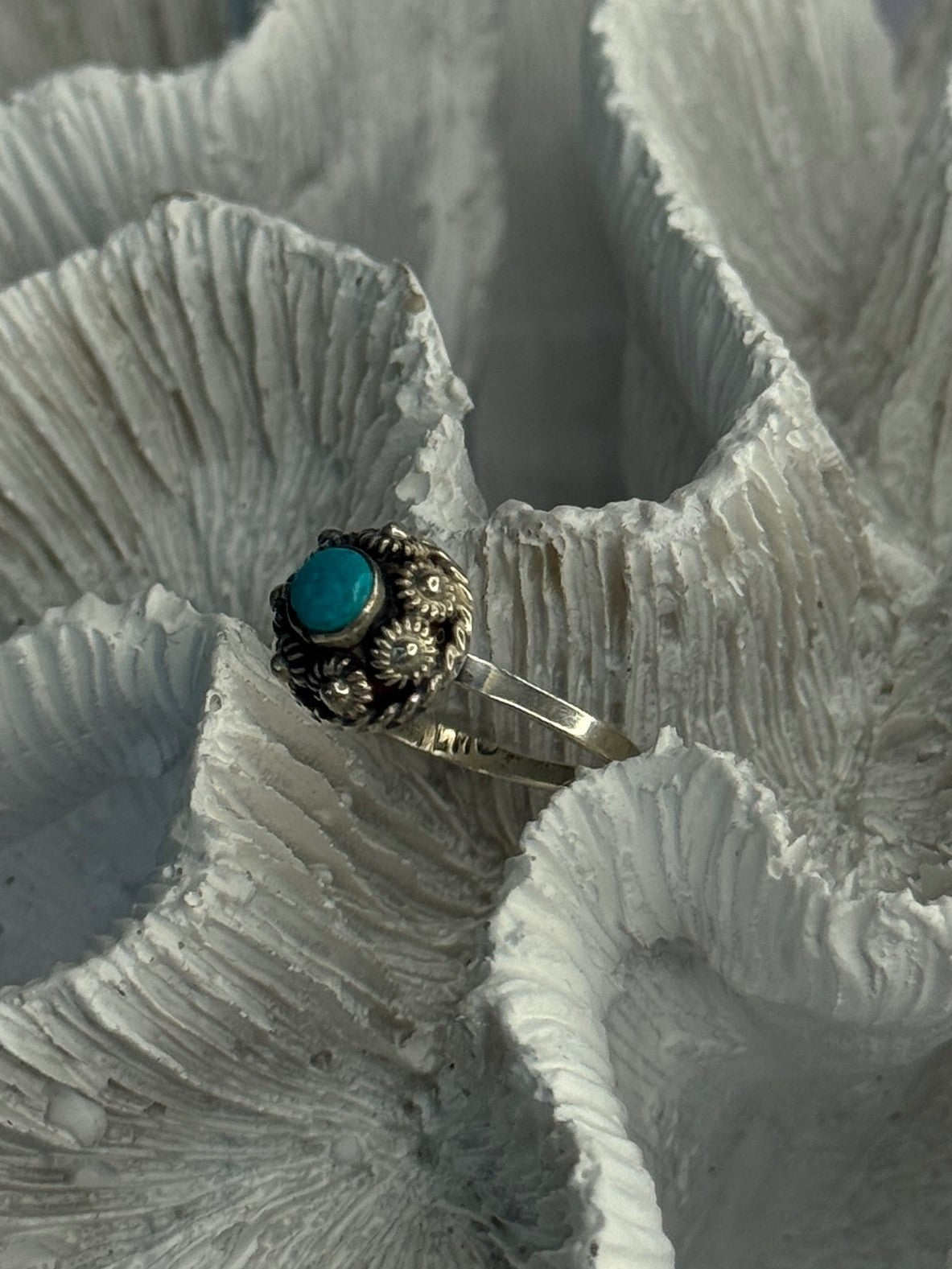 925 Sterling Silver Turquoise Ring Size 7