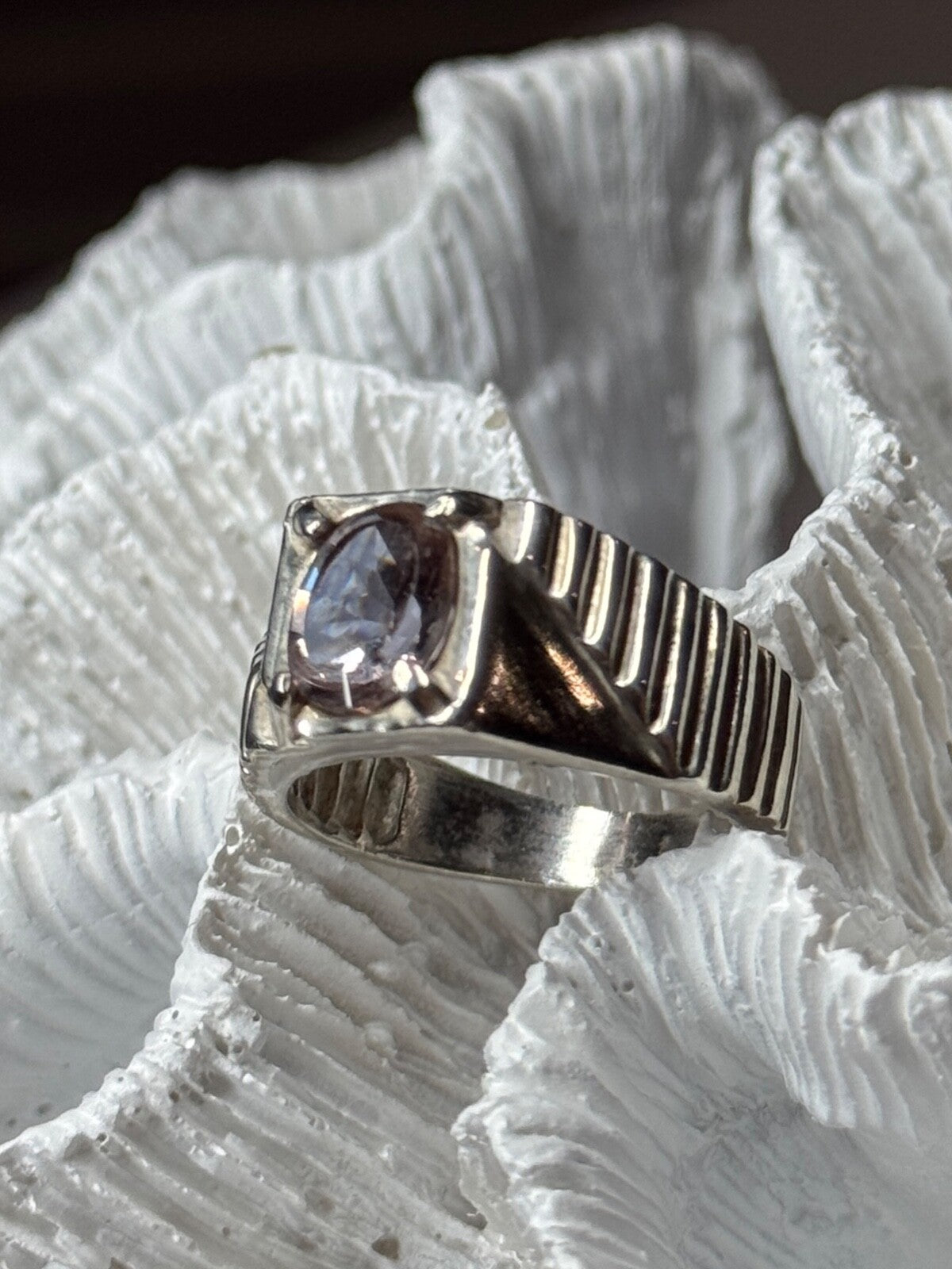 Men's 925 Sterling Silver Spinel Ring Size 8.5