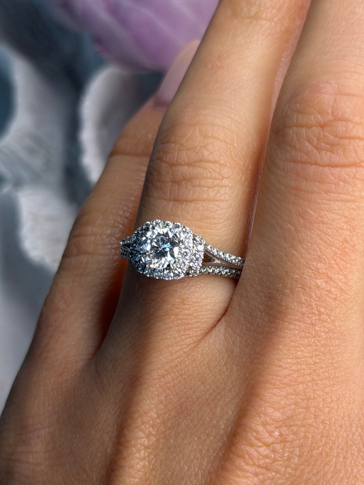 GOC 925 Sterling Silver tcw 1.34 Cz Ring Size 7