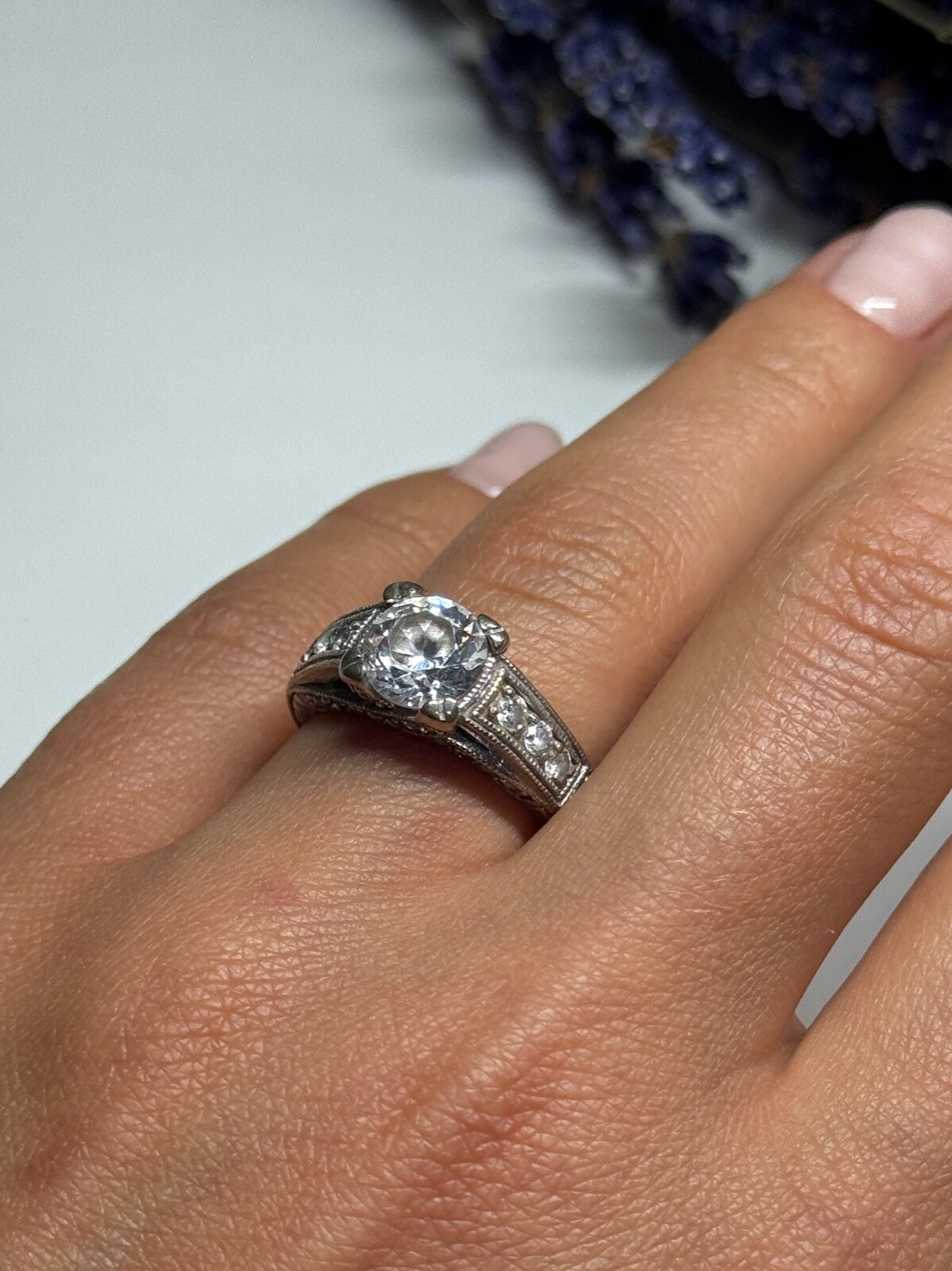 925 Sterling Silver CZ Ring Size 6