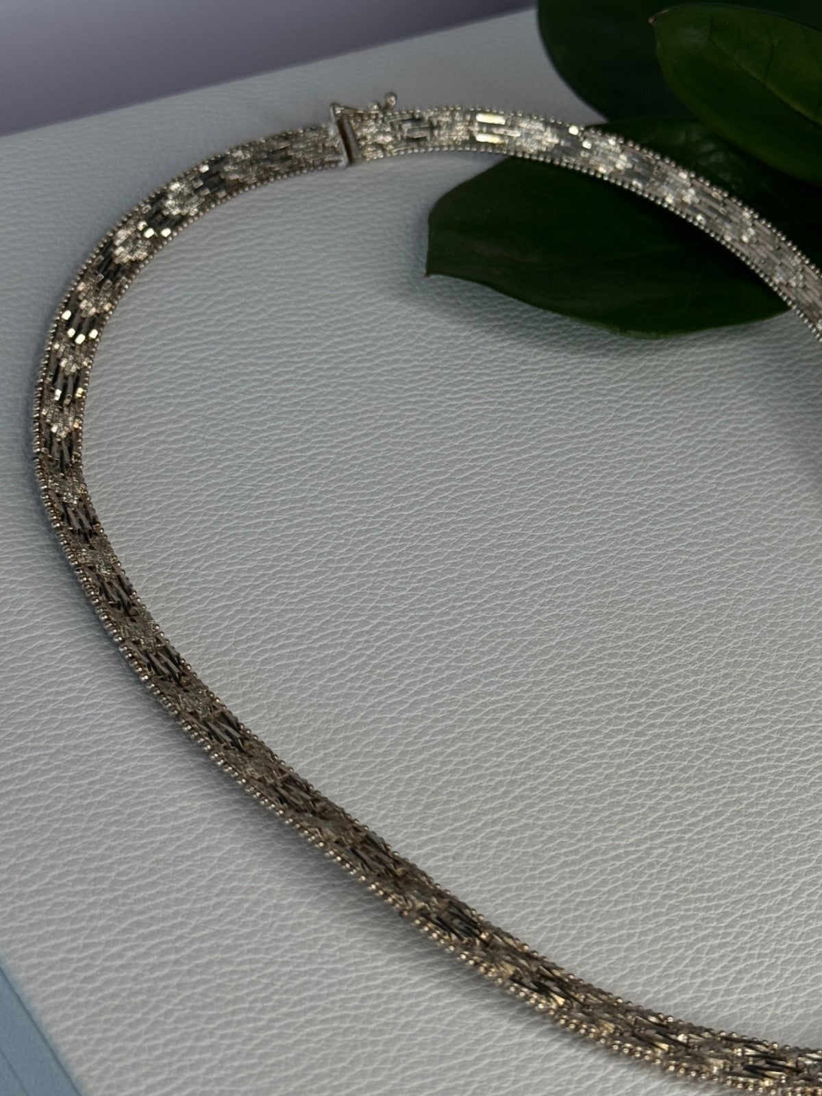 Elegant Italy 925 Sterling Silver Necklace Length 17.5 Inch