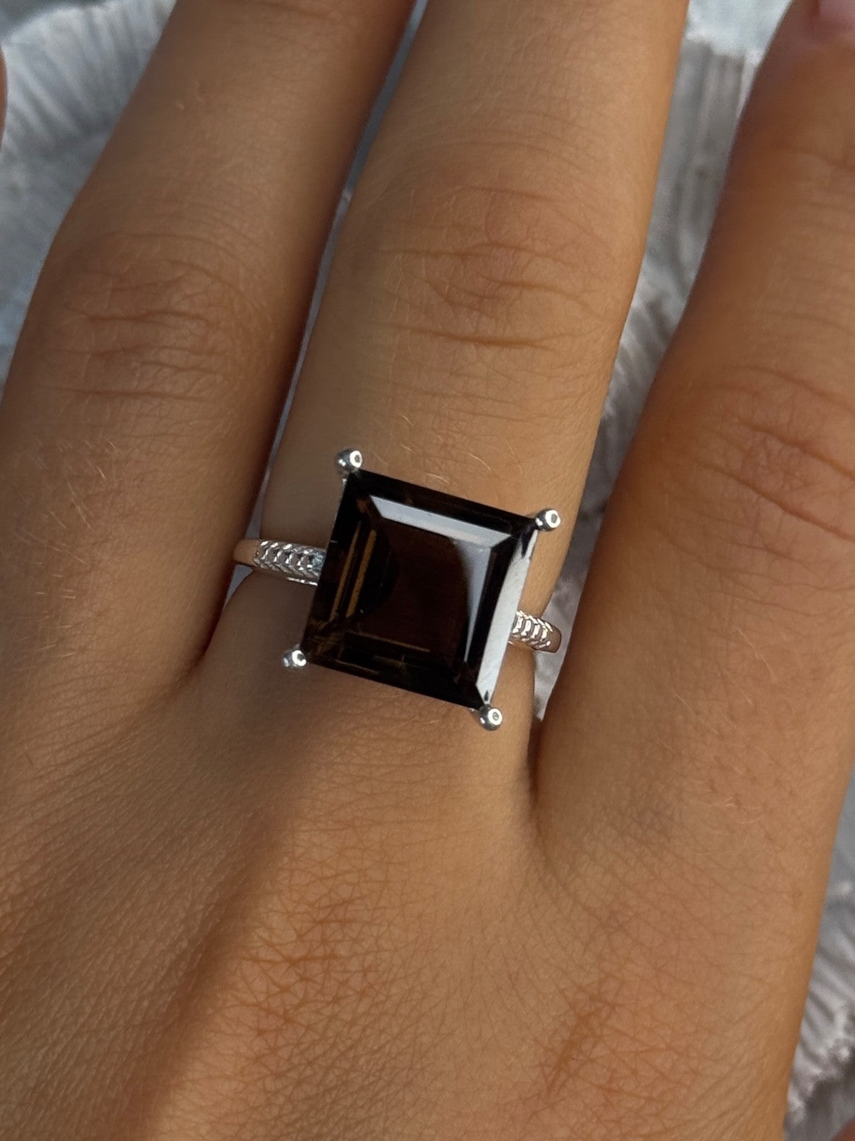 925 Sterling Silver Dravite Brown Tourmaline Ring Size 8