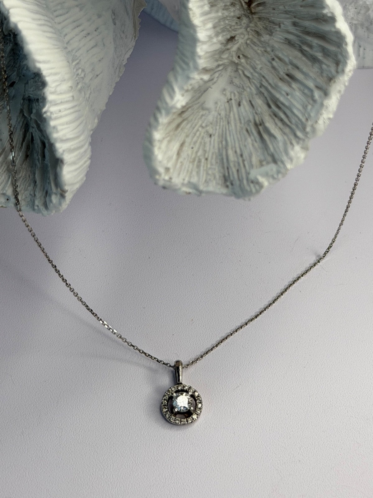 14K White Gold Diamonds tcw 0.36 ct Necklace