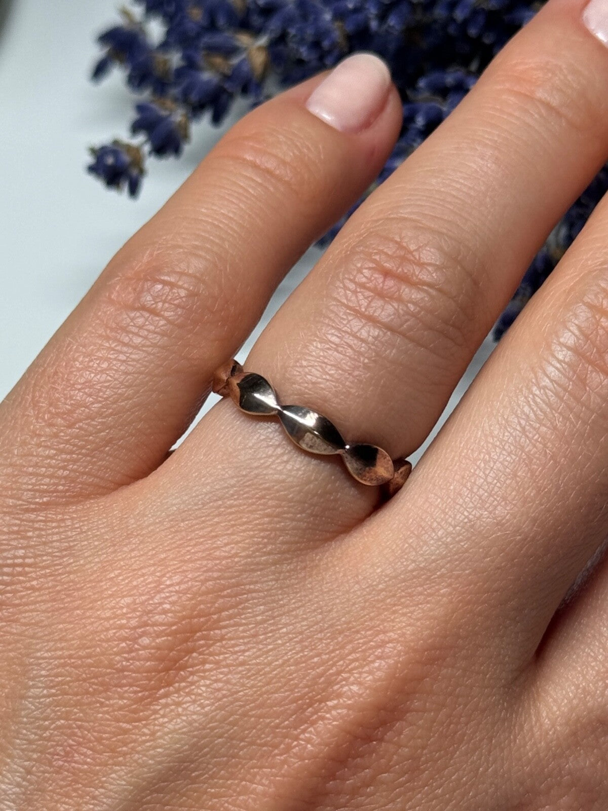 925 Sterling Silver Gold Plated Ring Size 6