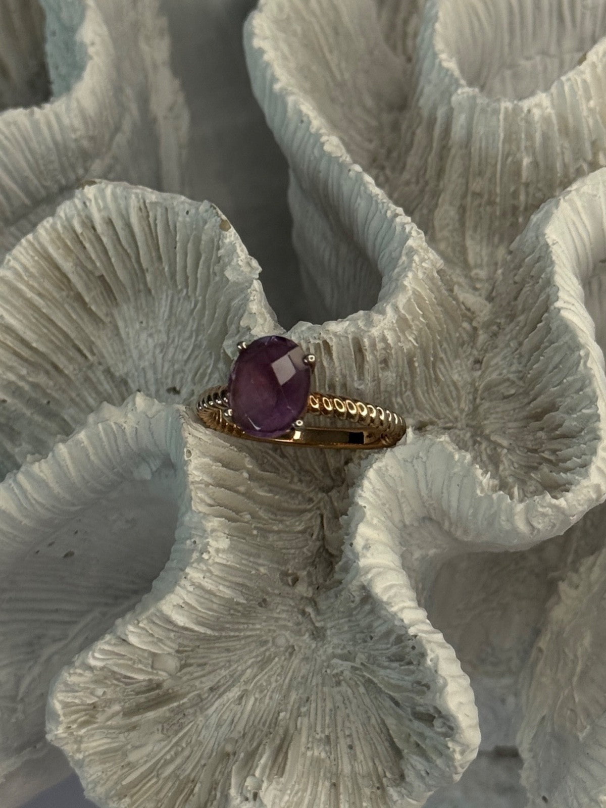 925 Sterling Silver Amethyst Ring Size 6.5