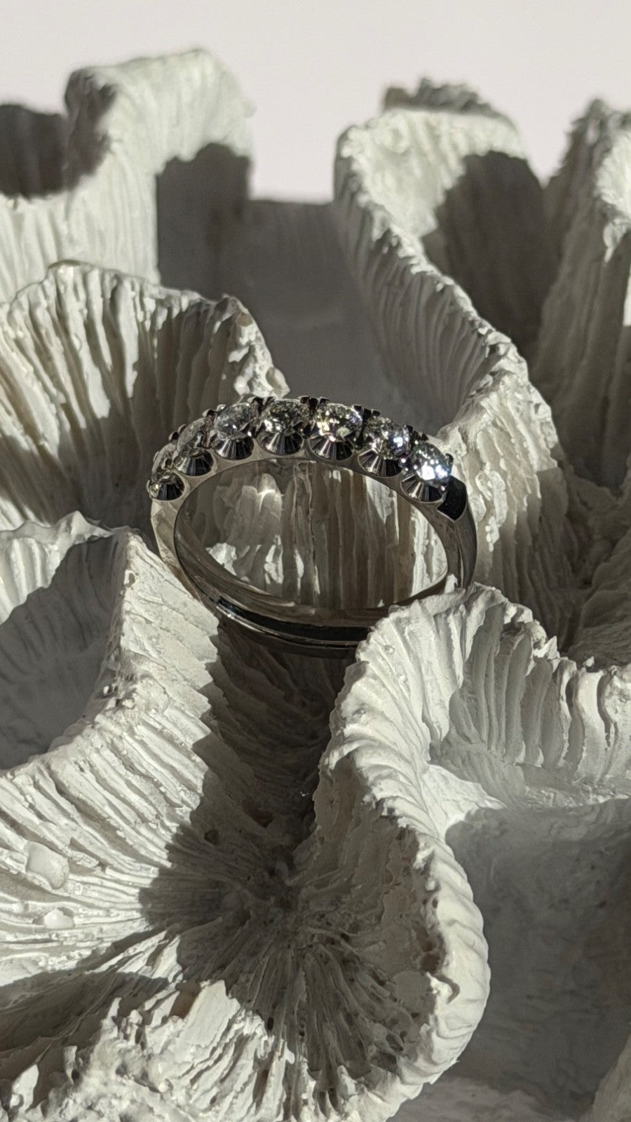 Custom 14K White Gold Diamond 0.85 ct Ring Size 8