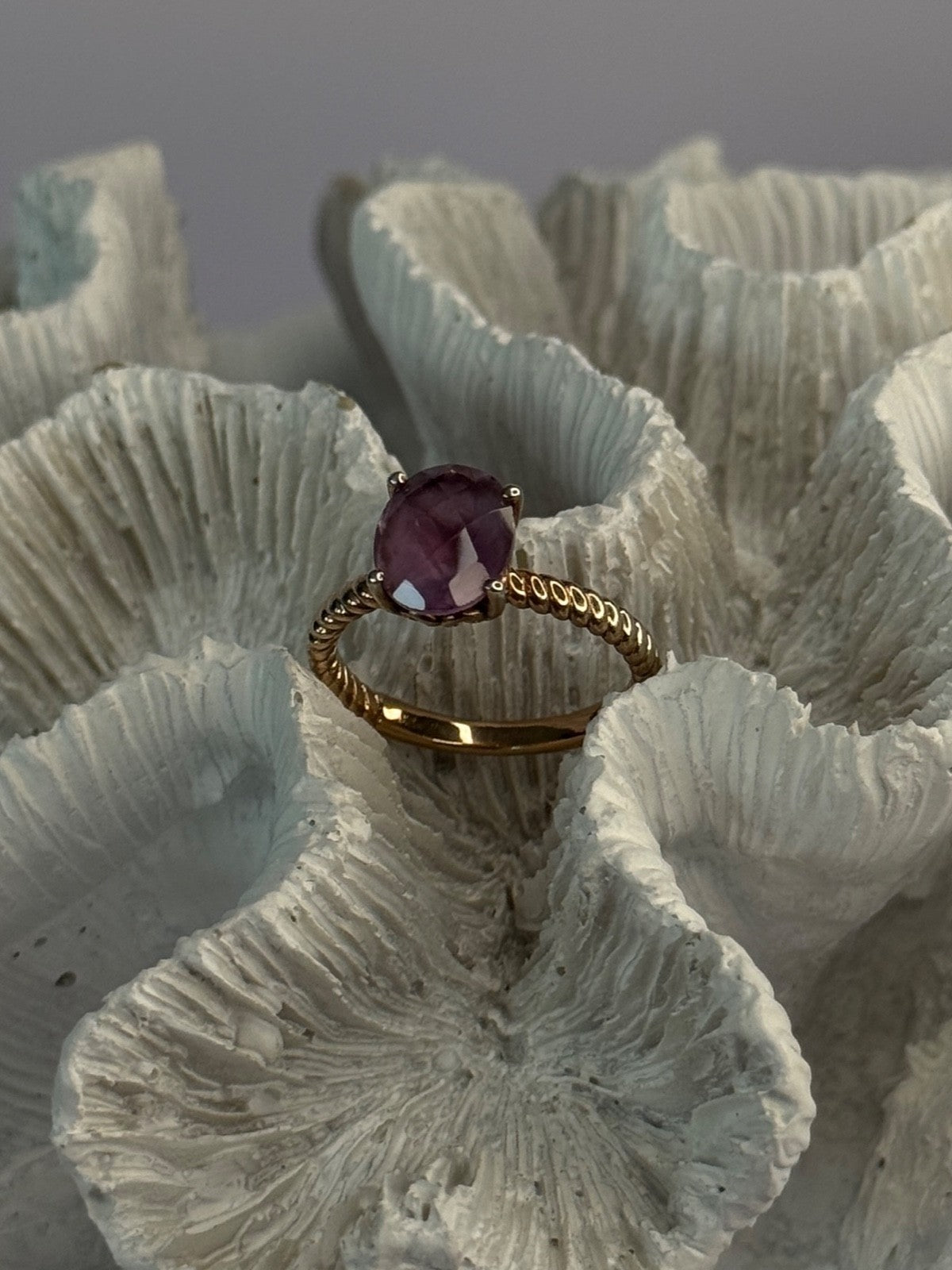925 Sterling Silver Amethyst Ring Size 6.5