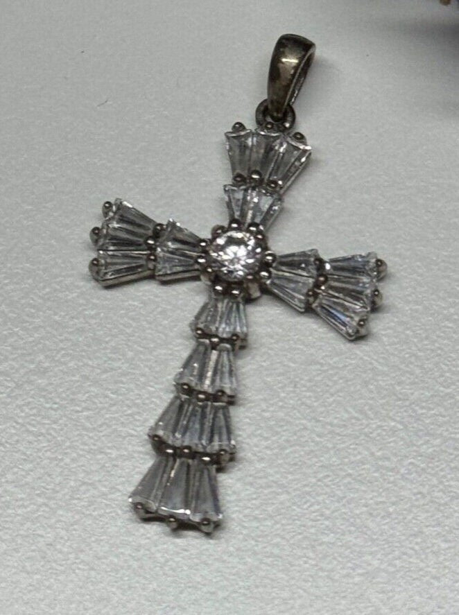 925 Sterling Silver CZ Cross